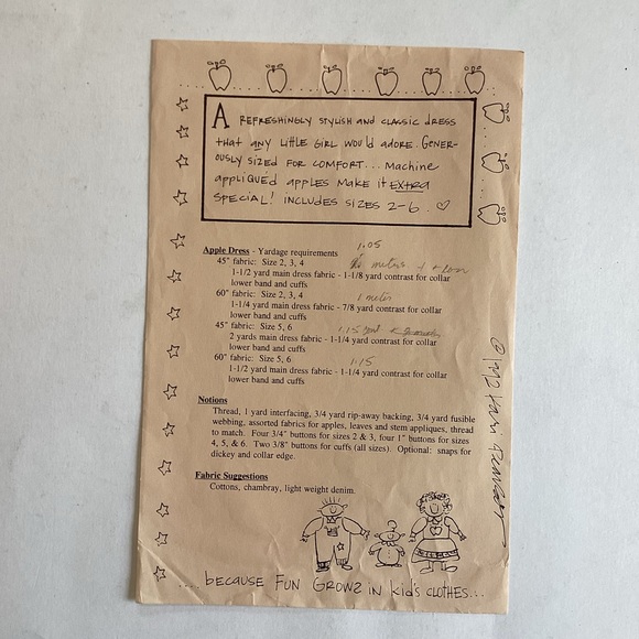 4 /💲20 🤑 Kids apple dress sewing pattern - Picture 5 of 6